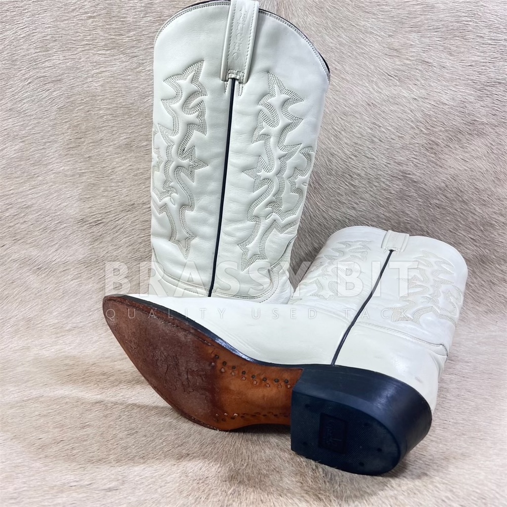 Vintage Rancho Loco White Cowboy Boots - Picture 6 of 7